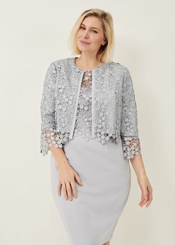 Phase Eight Mariposa Lace Occasion Jackets Grey USA | 6347291-FM